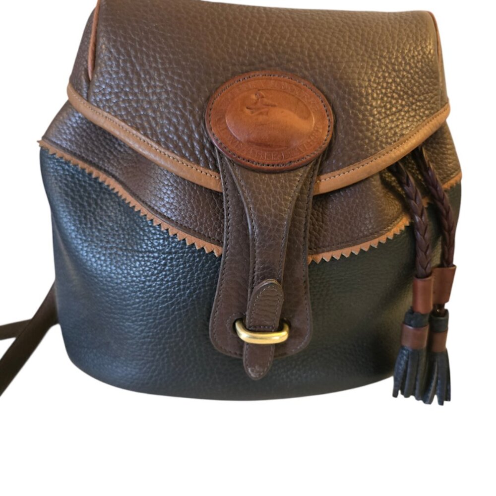 DOONEY & BURKE TETON VINTAGE LEATHER  ALL WEATHER TRI-COLOR SADDLE BAG CROSSBODY